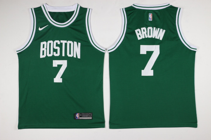 Men Boston Celtics #7 Brown Green Game Nike NBA Jerseys